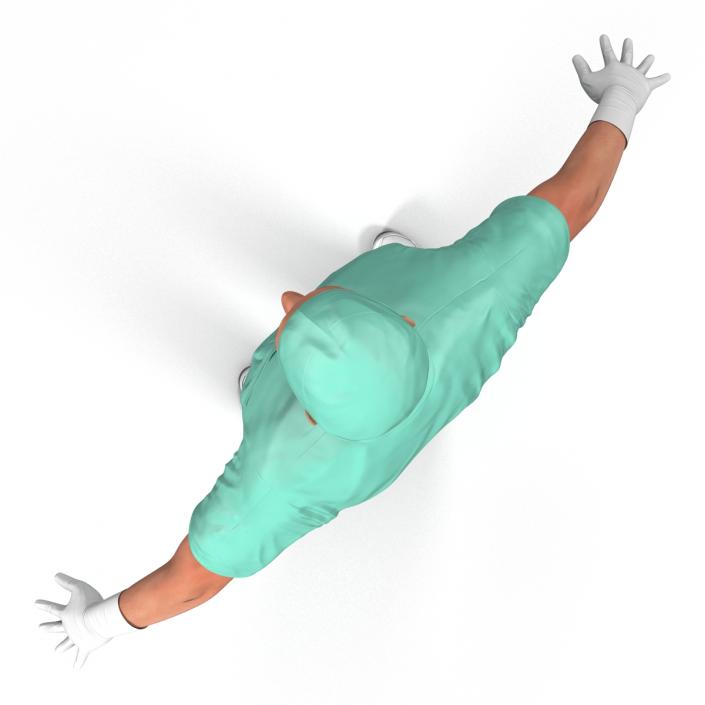 3D Male Surgeon Caucasian Rigged 2