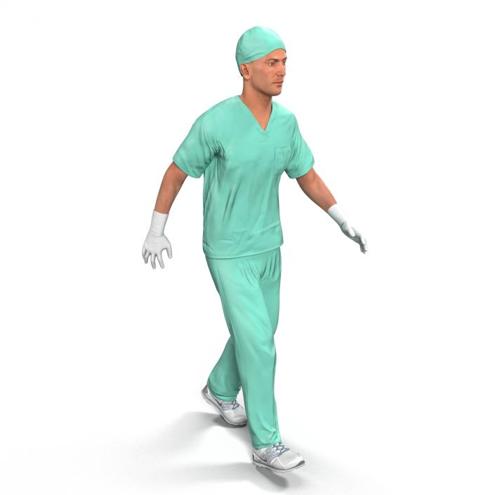 3D Male Surgeon Caucasian Rigged 2