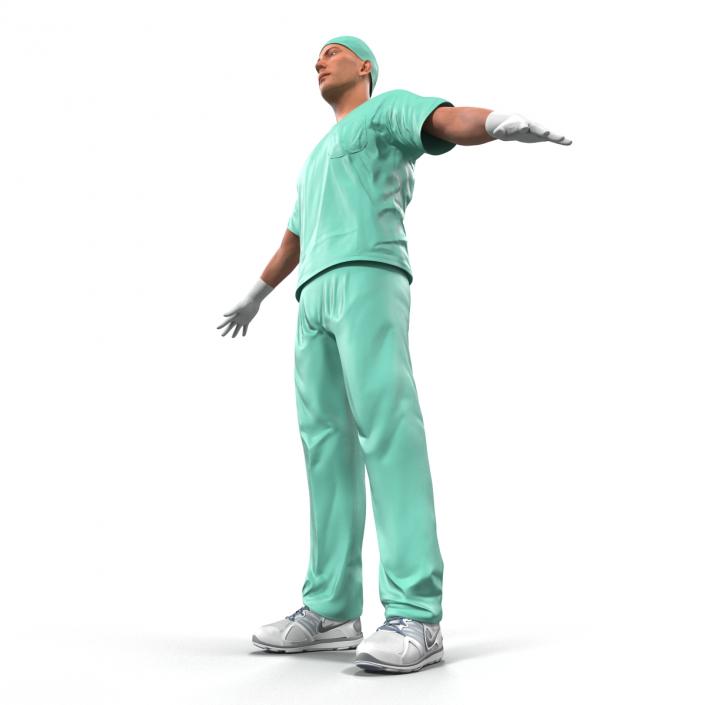 3D Male Surgeon Caucasian Rigged 2