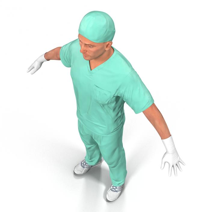 3D Male Surgeon Caucasian Rigged 2