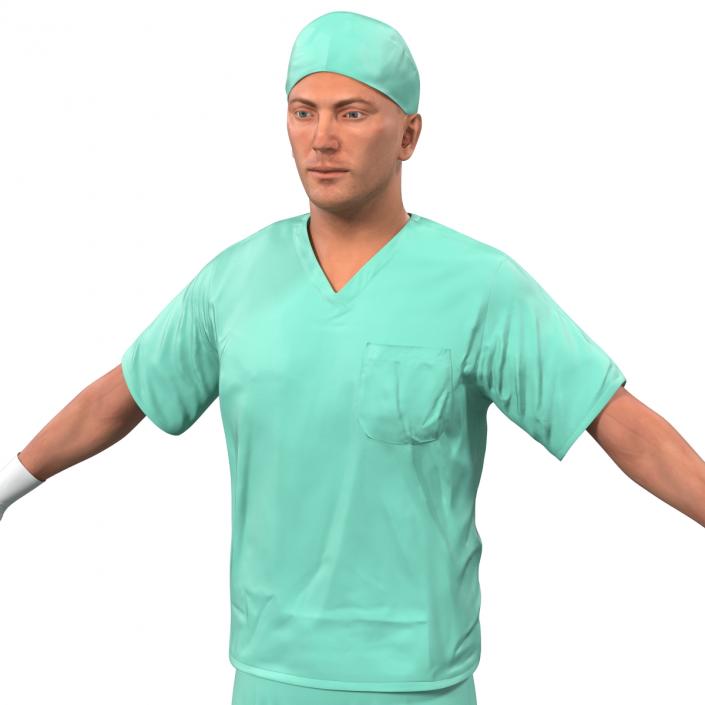 3D Male Surgeon Caucasian Rigged 2