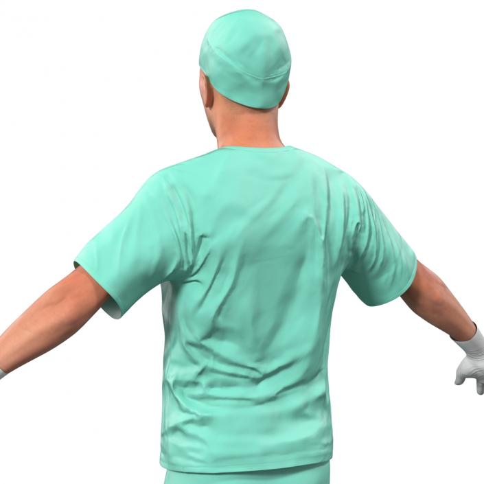 3D Male Surgeon Caucasian Rigged 2