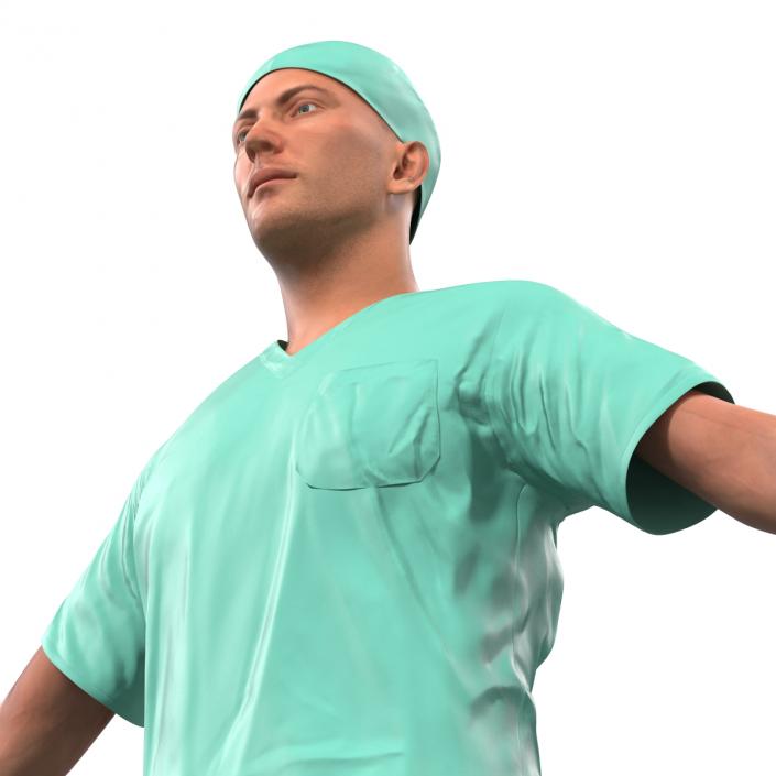 3D Male Surgeon Caucasian Rigged 2