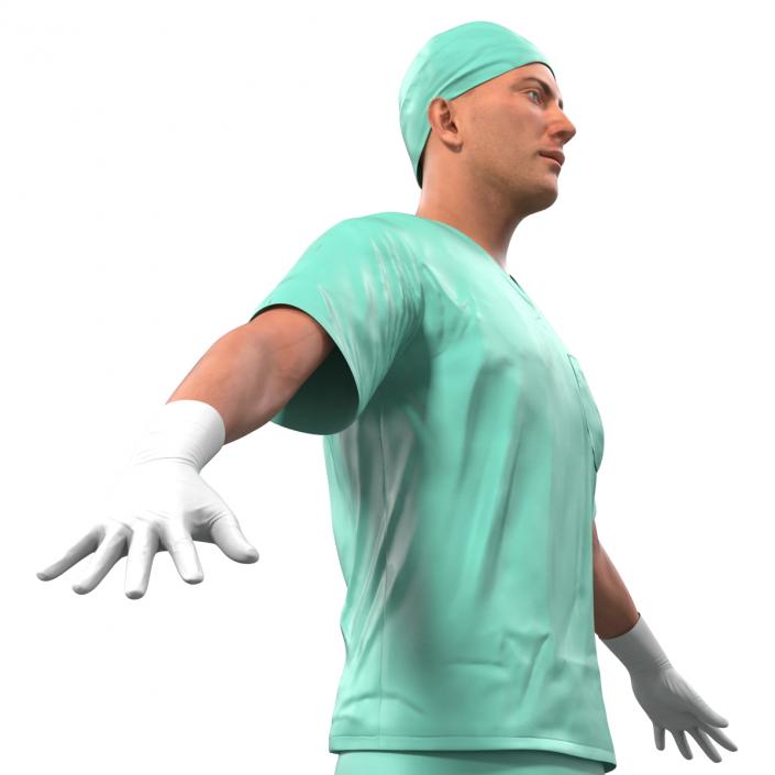 3D Male Surgeon Caucasian Rigged 2