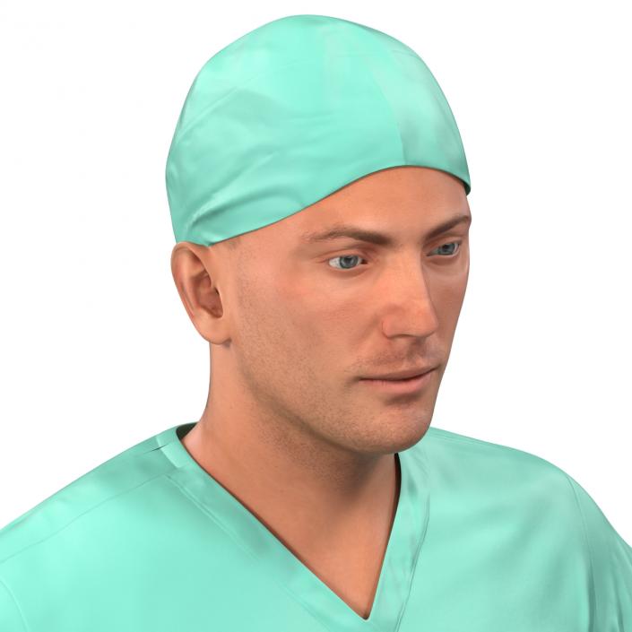 3D Male Surgeon Caucasian Rigged 2