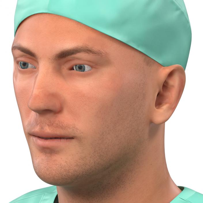 3D Male Surgeon Caucasian Rigged 2