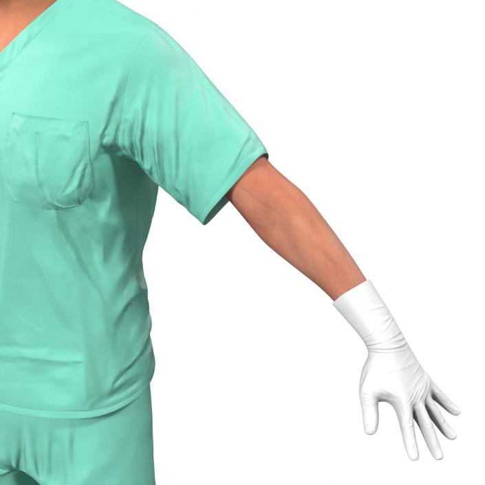 3D Male Surgeon Caucasian Rigged 2