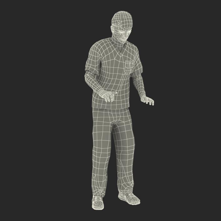 3D Male Surgeon Caucasian Rigged 2