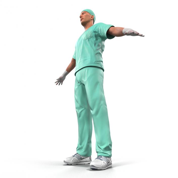 Male Surgeon Caucasian Rigged 2 with Blood 3D