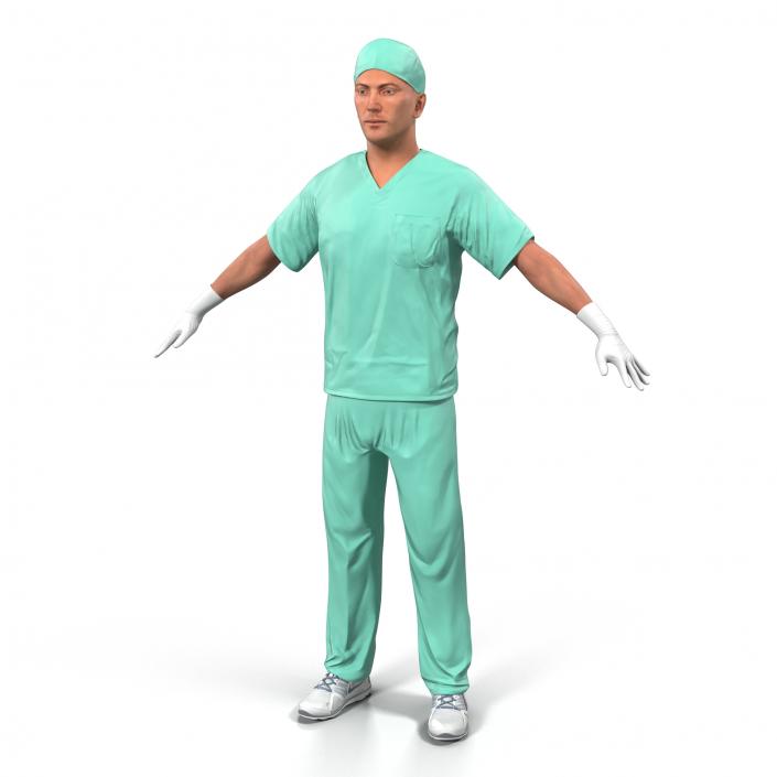 Male Surgeon Caucasian 2 3D model