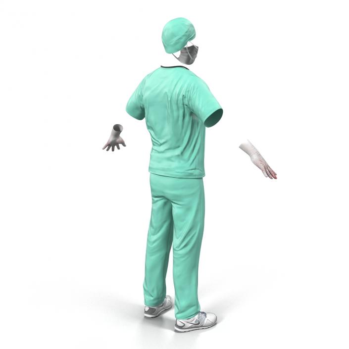 Surgeon Dress 17 with Blood 3D