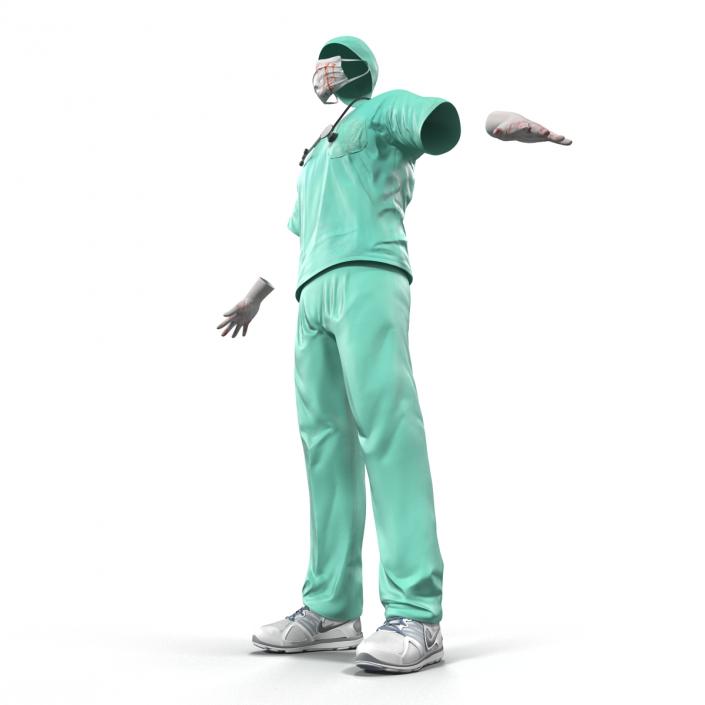 Surgeon Dress 17 with Blood 3D