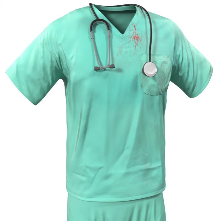 Surgeon Dress 17 with Blood 3D