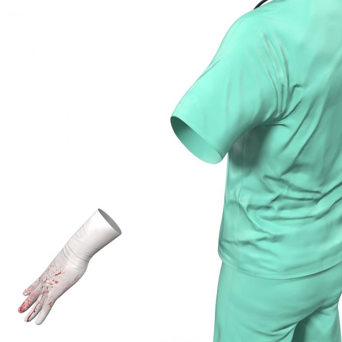 Surgeon Dress 17 with Blood 3D