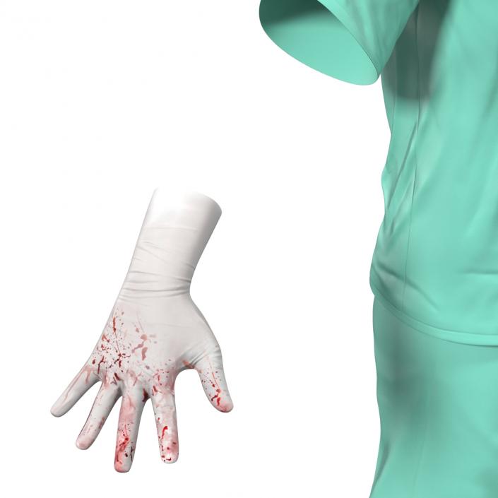 Surgeon Dress 17 with Blood 3D