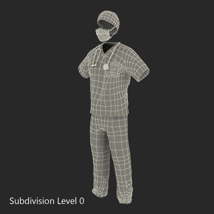 Surgeon Dress 18 with Blood 3D