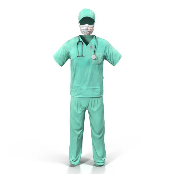 Surgeon Dress 18 with Blood 3D