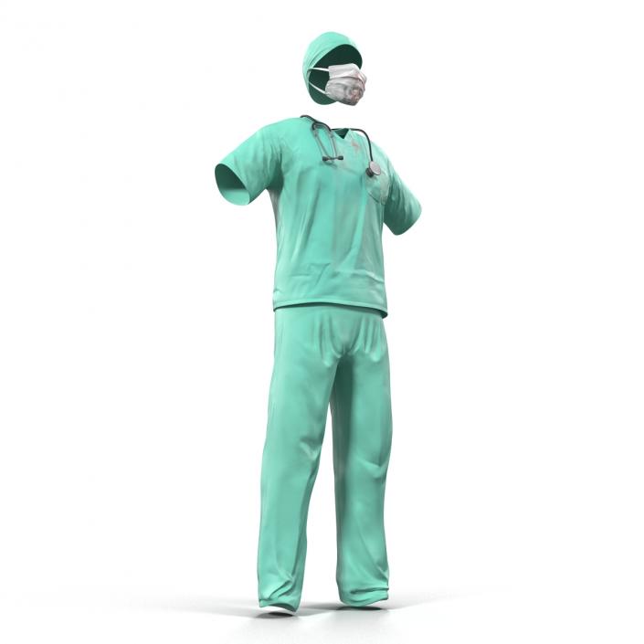 Surgeon Dress 18 with Blood 3D