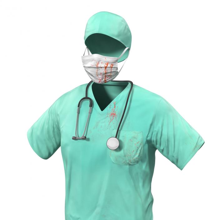 Surgeon Dress 18 with Blood 3D