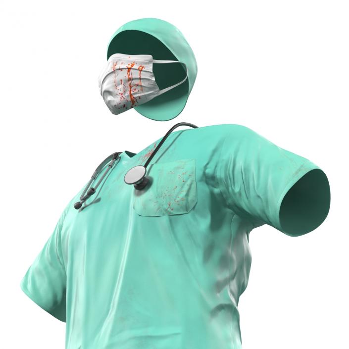 Surgeon Dress 18 with Blood 3D