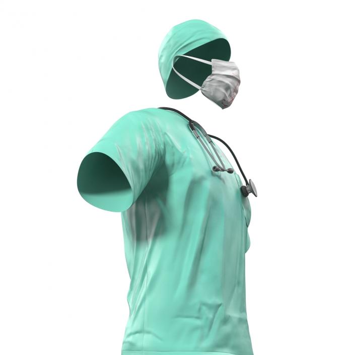 Surgeon Dress 18 with Blood 3D