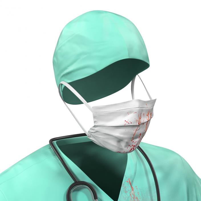 Surgeon Dress 18 with Blood 3D