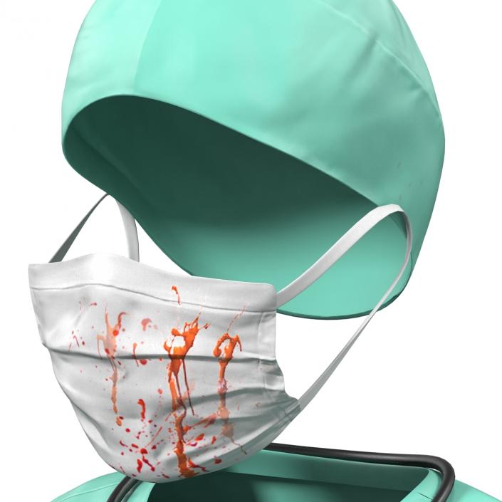 Surgeon Dress 18 with Blood 3D