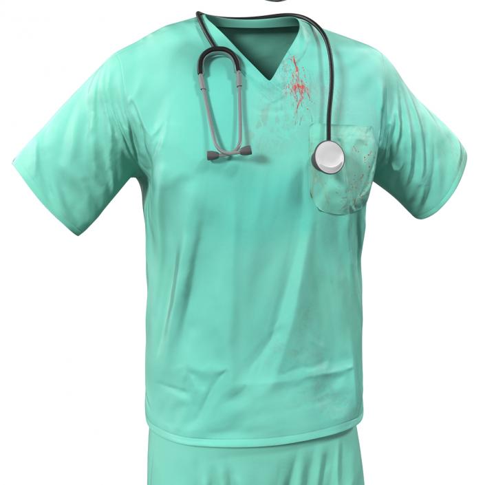 Surgeon Dress 18 with Blood 3D