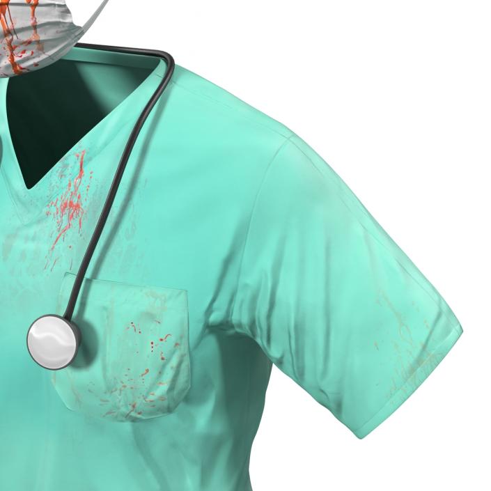 Surgeon Dress 18 with Blood 3D