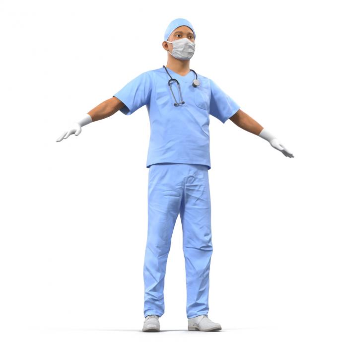 3D Male Surgeon Asian model