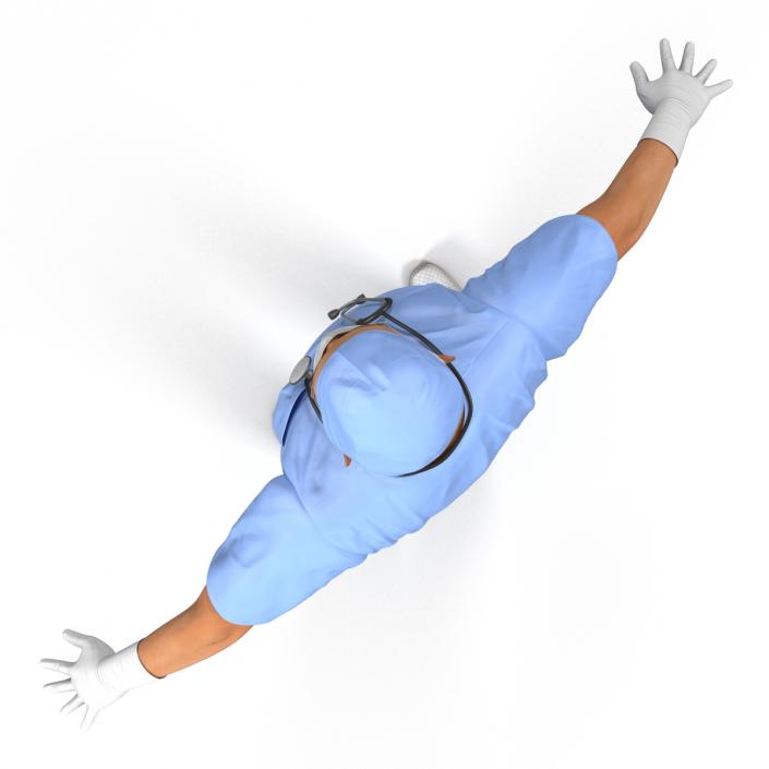 3D model Male Surgeon Asian Rigged