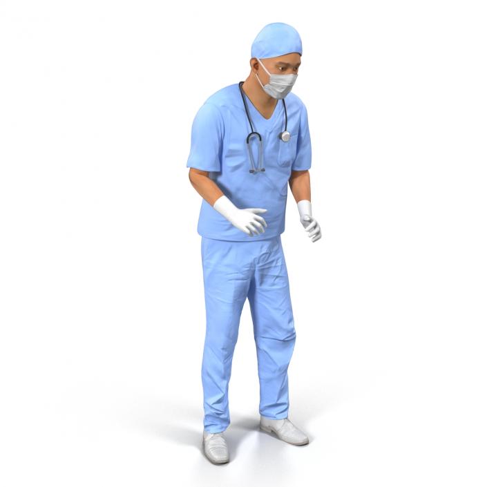 3D model Male Surgeon Asian Rigged