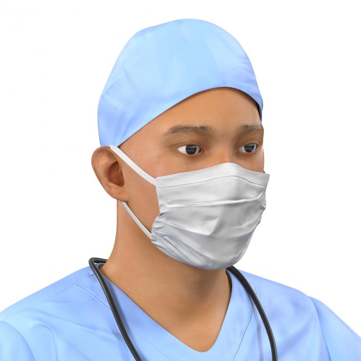 3D model Male Surgeon Asian Rigged