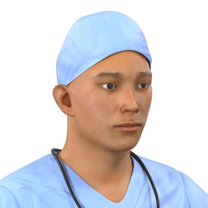 3D model Male Surgeon Asian Rigged