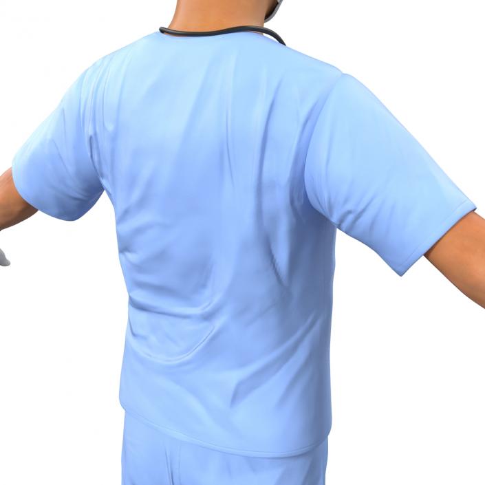 3D model Male Surgeon Asian Rigged