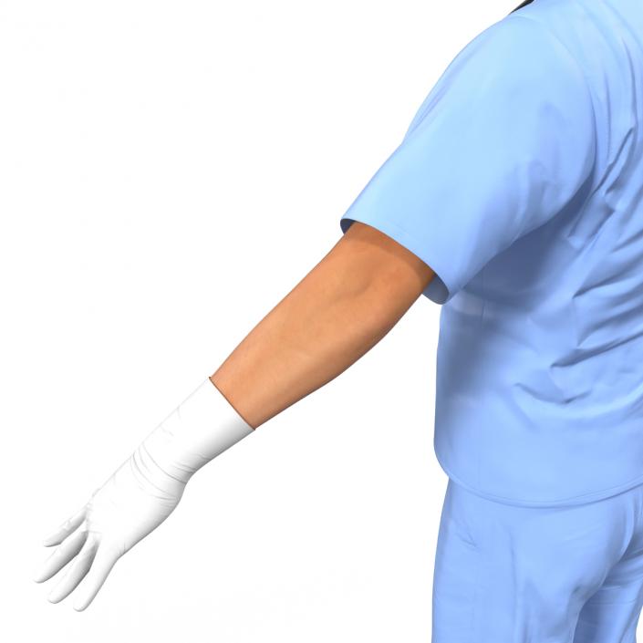 3D model Male Surgeon Asian Rigged