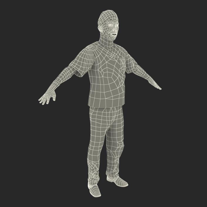 3D model Male Surgeon Asian Rigged