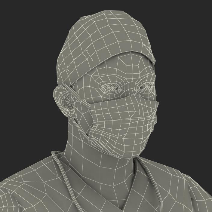 3D model Male Surgeon Asian Rigged