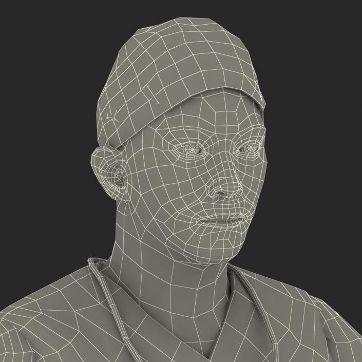 3D model Male Surgeon Asian Rigged