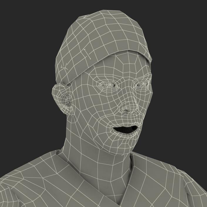 3D model Male Surgeon Asian Rigged