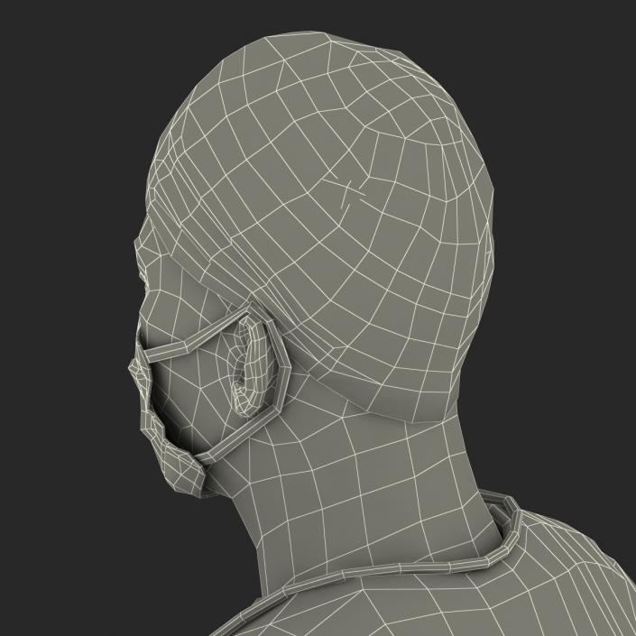 3D model Male Surgeon Asian Rigged