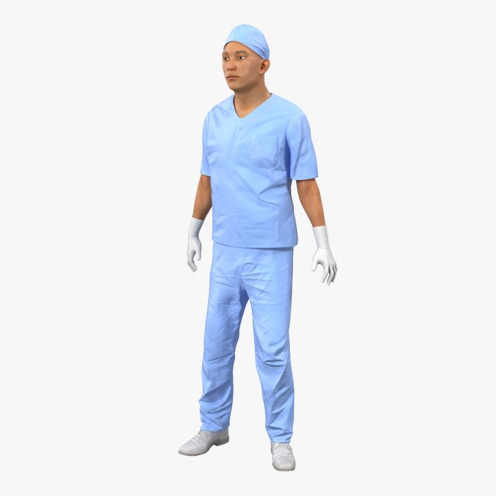 Male Surgeon Asian Rigged 2 3D