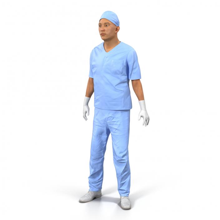 Male Surgeon Asian Rigged 2 3D