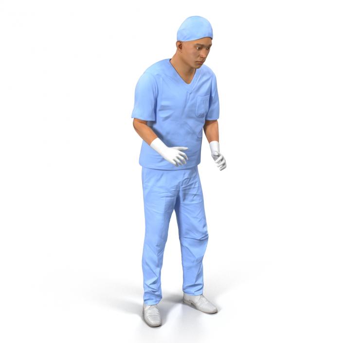 Male Surgeon Asian Rigged 2 3D