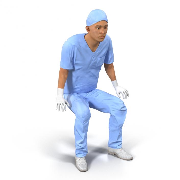 Male Surgeon Asian Rigged 2 3D