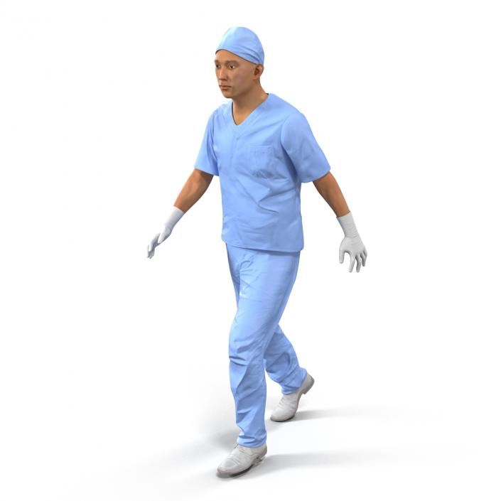 Male Surgeon Asian Rigged 2 3D