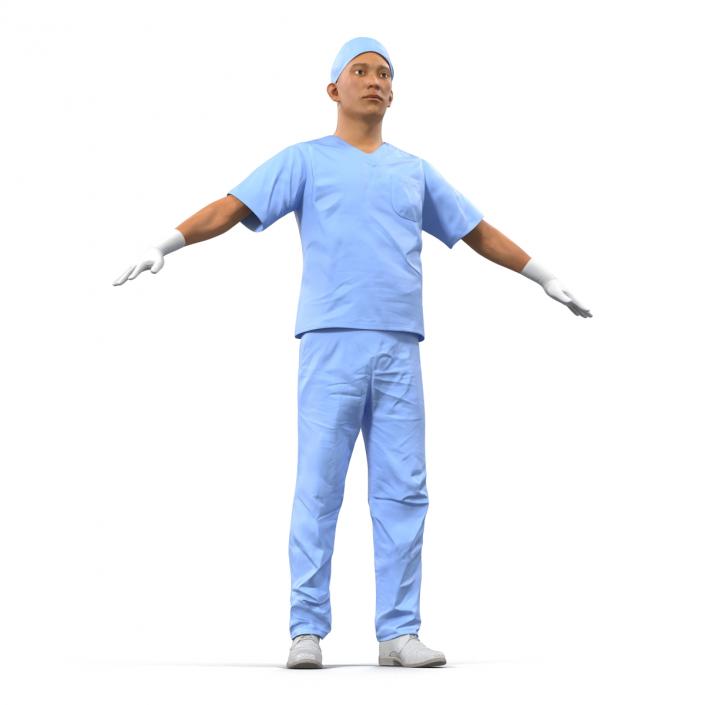 Male Surgeon Asian Rigged 2 3D