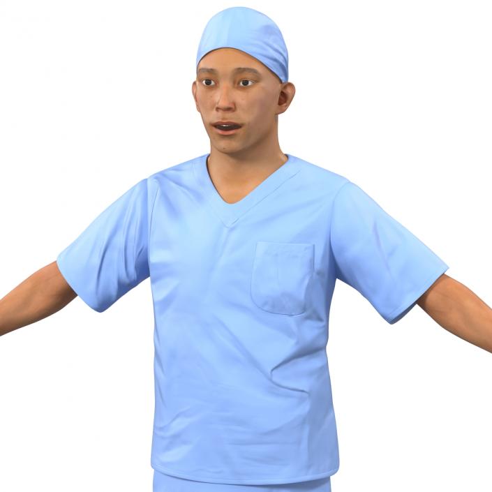 Male Surgeon Asian Rigged 2 3D