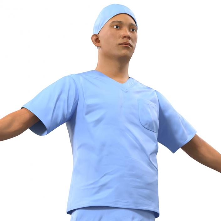 Male Surgeon Asian Rigged 2 3D