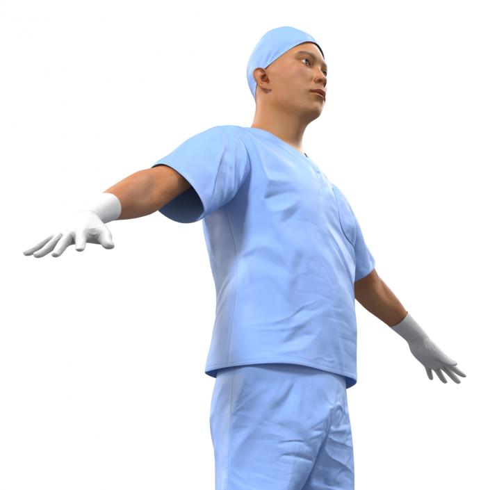 Male Surgeon Asian Rigged 2 3D